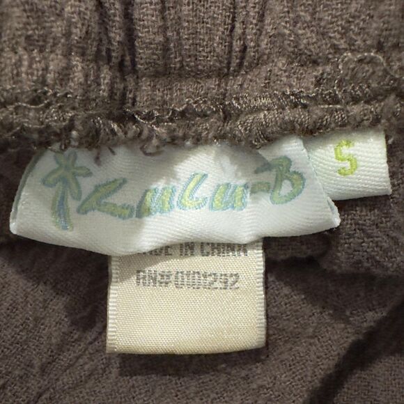 Lulu B 2 Piece Set Womens Small Brown Embroidered Frayed Top Pants Boho Cotton - Picture 7 of 14